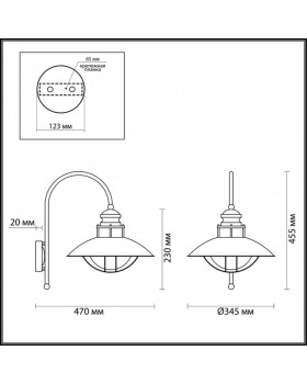 4164/1WA NATURE ODL19 579 коричневый/прозрачный Уличный настенный светильник IP44 E27 1*60W DANTE-foto2