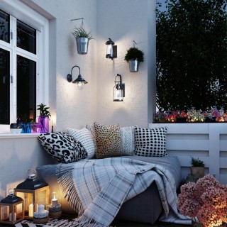 4837/1W NATURE ODL21 577 черный/стекло Ландшафтный настенный светильник E27 1*60W IP44 KALPI-foto3