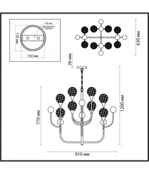 4785/8 HALL ODL21 459 золото/серебрист./металл//стекло Люстра E14 8*40W KELLI-foto2