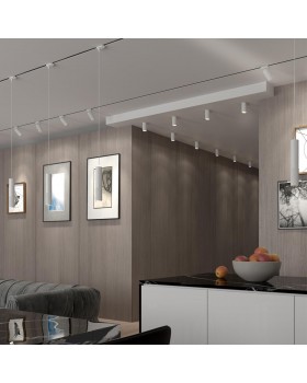 370770 PORT NT21 085 белый Светильник трековый однофазный трехжильный, провод 1м IP20 GU10 50W 220V MAIS-foto3