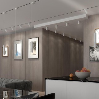 370770 PORT NT21 085 белый Светильник трековый однофазный трехжильный, провод 1м IP20 GU10 50W 220V MAIS-foto3