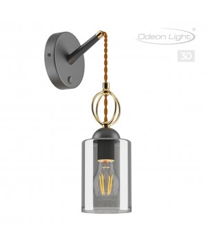 4657/1W COUNTRY ODL20 493 черный/золотой/дымчатый Бра с выкл. E27 60W 220V OPIKA-foto5