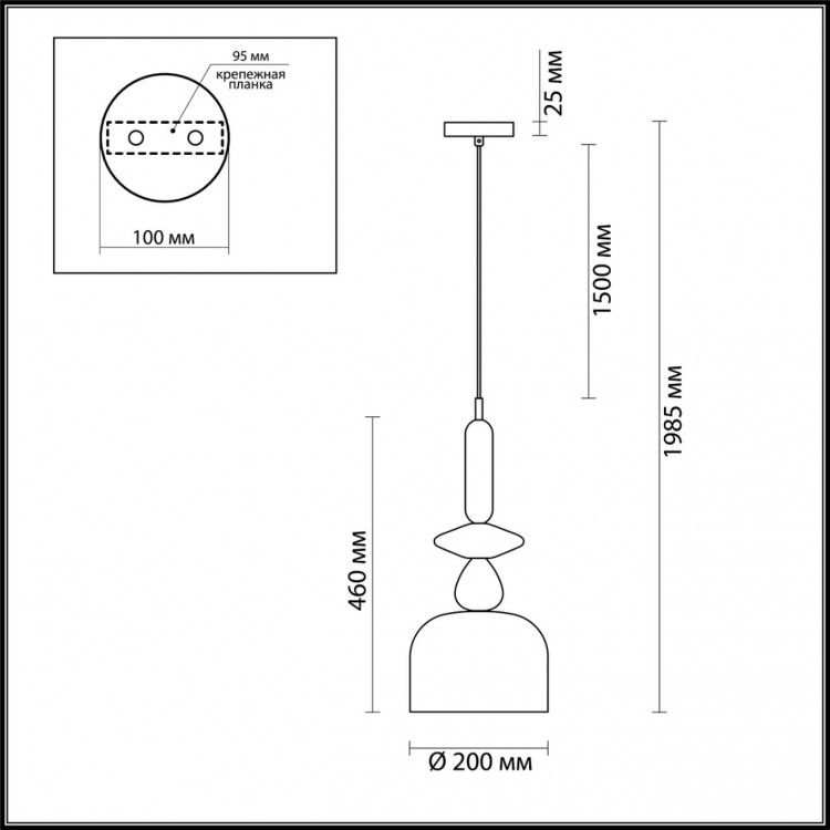 4647/1 PENDANT ODL20 342 золотой/коричневый/разноцветный Подвес E27 60W 220V BELLA