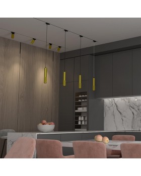 370771 PORT NT21 085 золото Светильник трековый однофазный трехжильный, провод 1м IP20 GU10 50W 220V MAIS-foto3