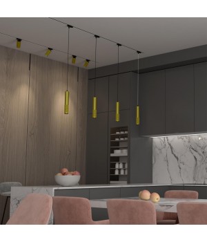 370771 PORT NT21 085 золото Светильник трековый однофазный трехжильный, провод 1м IP20 GU10 50W 220V MAIS-foto3