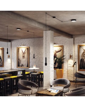 4253/23CL HIGHTECH ODL21 227 черн/металл Сис-ма потолочн (провод 2/4м 10 крепл.) LED 23W 1840Лм 3000K+LED GU10 10W FORTU-foto3