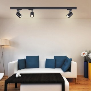 370649 PORT NT19 127 черный Светильник трёхфазный трековый IP20 GU10 50W 220V GUSTO-foto3