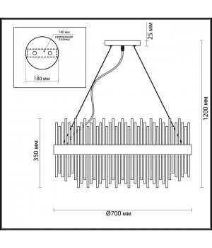 4722/18 HALL ODL20 474 бронзовый/стекло/прозрачный Люстра G9 18*33W 220V FOCCO-foto2