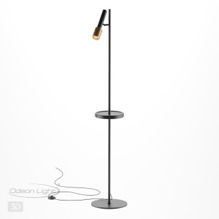 4240/1F HIGHTECH ODL21 233 черн/зол/металл Напольн.св-ник c выкл, USB IP20 LED GU10 max 10W MEHARI-foto5