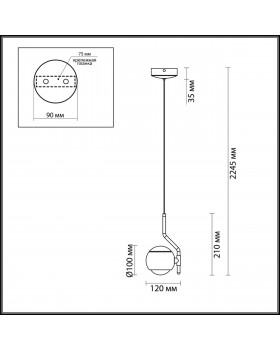 3915/9L L-VISION ODL20 159 золот/металл Подвесн. св-ник с сенс. управл LED 4000K 5W+3.5W 220V ELON-foto2