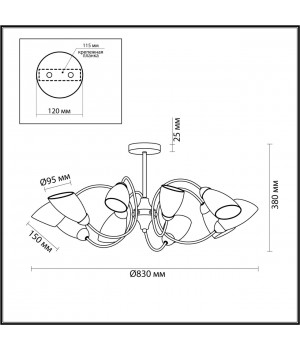 4532/10C COMFI LN21 049 золотой, белый Люстра потолочная E14 10*40W 220V DARLENE-foto2