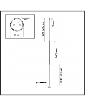 4335/18FL HIGHTECH ODL22 78 чёрный Напольный светильник IP20 LED 18W 1800Лм 3000K FILLINI-foto2
