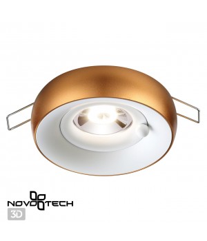 370800 SPOT NT21 293 белый/матовое золото Светильник встраиваемый влагозащищенный IP44 GU10 50W 220V WATER-foto4