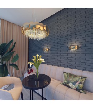 4636/6 CLASSIC ODL20 489 золото/хрусталь/металл Люстра E14 6*40W 220V ULLA-foto3