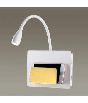 4243/3WL HIGHTECH ODL21 273 бел/золотистый Настенный светильник c USB IP20 LED 3W 240Лм 3000K SONIA-foto3