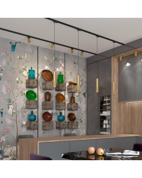 370774 PORT NT21 129 золото Трехфазный трековый cветильник, провод 1м IP20 GU10 50W 220V MAIS-foto3