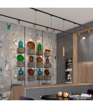 370774 PORT NT21 129 золото Трехфазный трековый cветильник, провод 1м IP20 GU10 50W 220V MAIS-foto3