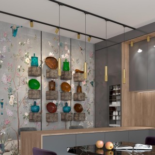 370774 PORT NT21 129 золото Трехфазный трековый cветильник, провод 1м IP20 GU10 50W 220V MAIS-foto3