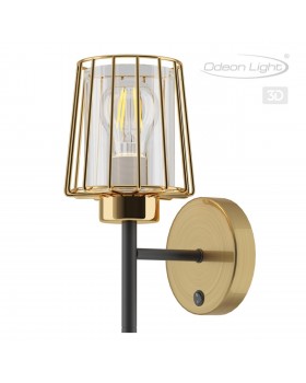 4656/1W COUNTRY ODL20 487 золотой/черный/янтарный Бра с выкл. E27 60W 220V DOGANA-foto5