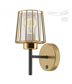 4656/1W COUNTRY ODL20 487 золотой/черный/янтарный Бра с выкл. E27 60W 220V DOGANA-foto5