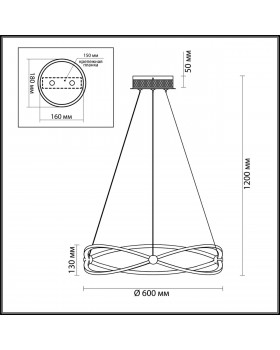4730/43L L-VISION ODL20 219 золотой/прозрачный Люстра LED 4000K 43W 220V LESLA-foto2