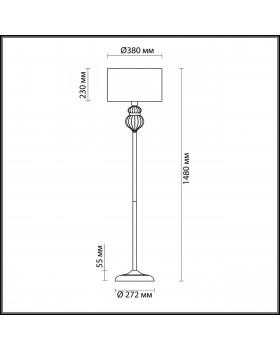 4687/1F CLASSIC ODL20 409 хром/'шампань'/бежевый Торшер E27 1*40W 220V LILIT-foto2