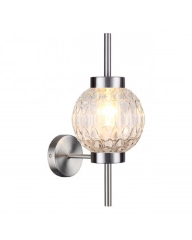 4274/1W MODERN ODL21 335 прозр/стекло/никель/металл Настенный светильник IP20 Е14 1*40W FRANCESCA-foto5