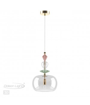 4855/1A CLASSIC ODL_EX21 67 золото/разноцветн./керамика/стекло Подвес E14 1*40W BIZET-foto5