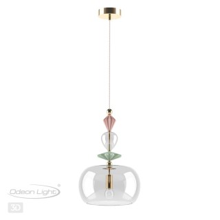 4855/1A CLASSIC ODL_EX21 67 золото/разноцветн./керамика/стекло Подвес E14 1*40W BIZET-foto5