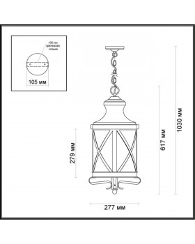 4045/3 NATURE ODL18 587 черный/золотая патина Уличный светильник-подвес IP44 E14 3*60W 220V SATION-foto2