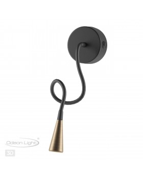 4289/3WL HIGHTECH ODL22 271 черный с античн.бронзой Настенный светильник с выкл. IP20 LED 3W 265Лм 3000K ODDS-foto4