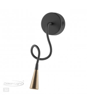 4289/3WL HIGHTECH ODL22 271 черный с античн.бронзой Настенный светильник с выкл. IP20 LED 3W 265Лм 3000K ODDS-foto4
