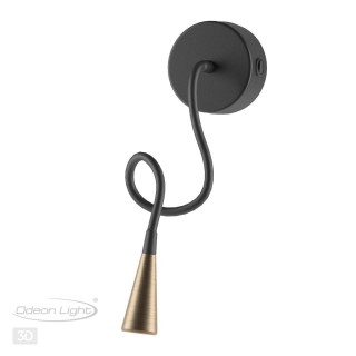 4289/3WL HIGHTECH ODL22 271 черный с античн.бронзой Настенный светильник с выкл. IP20 LED 3W 265Лм 3000K ODDS-foto4