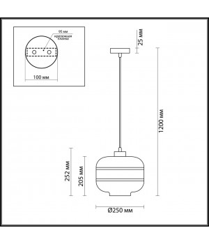 4771/1 PENDANT ODL21 281 янтарный/бронзовый Подвес E27 60W STORBI-foto2