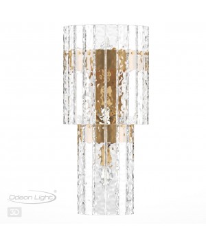 4938/3W HALL ODL22 439 матов.золотой/прозрачный/стекло/ Бра E14 3*40W MERKALE-foto5