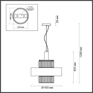 4840/4 HALL ODL21 399 золото/металл/стекло/хрусталь Люстра E14 4*40W LEPART-foto2