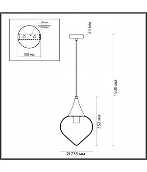 4951/1 PENDANT ODL22 305 черный/прозрачный/стекло Подвес E14 1*40W KESTA-foto2