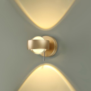 4347/14WL (аналог 3874/20WL) HIGHTECH ODL19 161 матовый золотой Настенный светильник LED 14W 800Лм 3000К 220V OTTICO-foto3