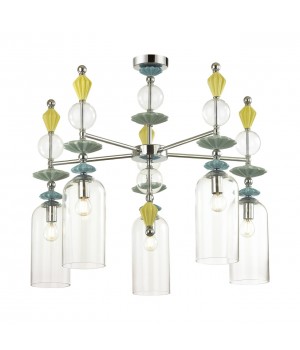 4893/5C CLASSIC ODL_EX22 68 хром/раноцветн./керамика/стекло Люстра потолочная E14 5*40W 4893/5C BIZET-foto6