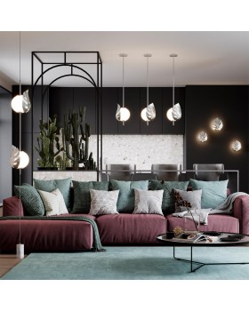 4865/1 MODERN ODL_EX22 81 серебристый/белый/стекло Подвес E14 1*40W JUNGLE-foto3