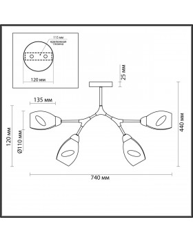 4563/4C MODERNI LN21 123 черный, золотой Люстра потолочная E14 4*40W 220V FAWN-foto2
