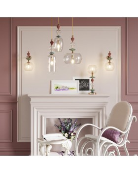 4855/1 CLASSIC ODL_EX22 67 золото/раноцветн./керамика/стекло Подвес E14 1*40W 4855/1 BIZET-foto3