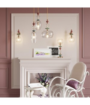 4855/1 CLASSIC ODL_EX22 67 золото/раноцветн./керамика/стекло Подвес E14 1*40W 4855/1 BIZET-foto3