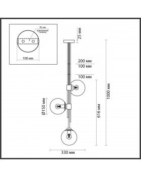 4799/3 PENDANT ODL21 341 бронзовый/прозрачный Подвес E14 3*60W BRAZERI-foto2