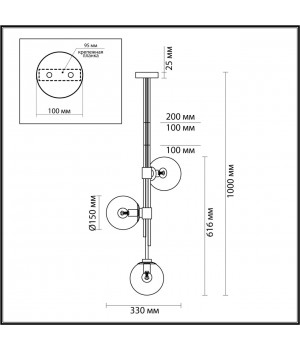 4799/3 PENDANT ODL21 341 бронзовый/прозрачный Подвес E14 3*60W BRAZERI-foto2