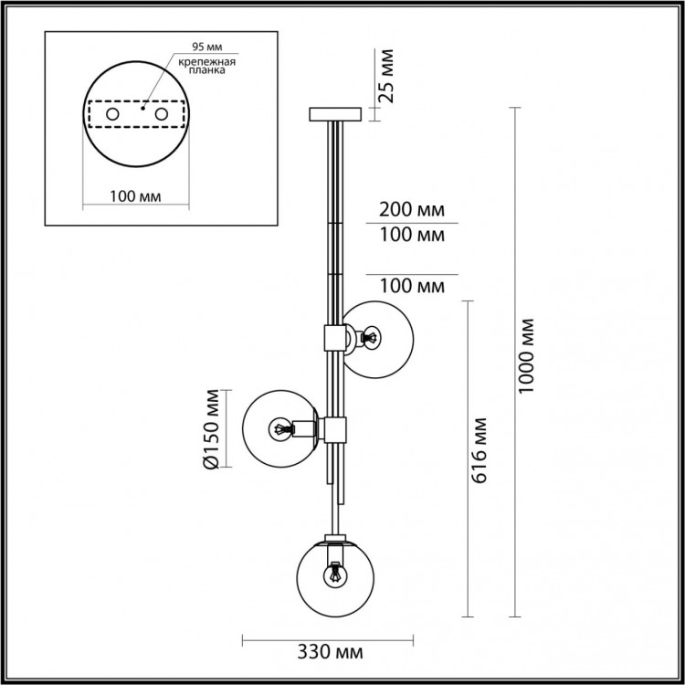 4799/3 PENDANT ODL21 341 бронзовый/прозрачный Подвес E14 3*60W BRAZERI