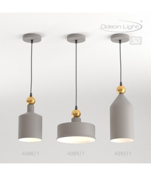 4092/1 PENDANT ODL19 359 серый/золотой Подвес Е27 1*40W BOLLI-foto4
