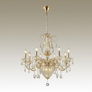 4724/8 CLASSIC ODL20 454 золотой/хрусталь Люстра E14 8*40W + G9 2*28W 220V KUVIA-foto3