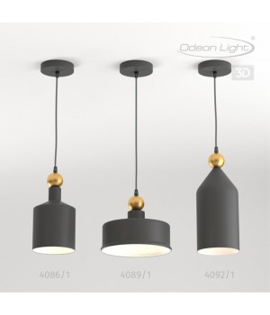4091/1 PENDANT ODL19 359 темн.серый/золотой Подвес Е27 1*40W BOLLI-foto4