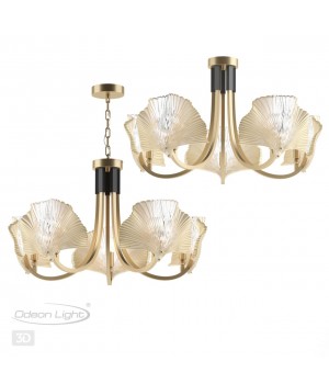 4870/5 HALL ODL_EX22 49 золотой/чёрный/стекло Люстра E14 5*40W VENTAGLIO-foto5